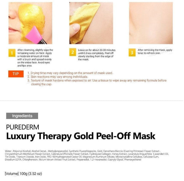 Mặt nạ lột nhẹ Purederm Luxury Therapy Gold Peel-Off Mask 100g