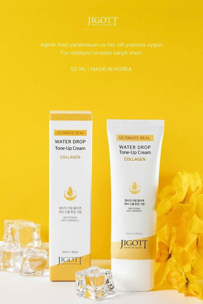 Kem dưỡng trắng cung cấp Collagen Jigott Ultimate Real Collagen Water Drop Tone Up Cream 50ml