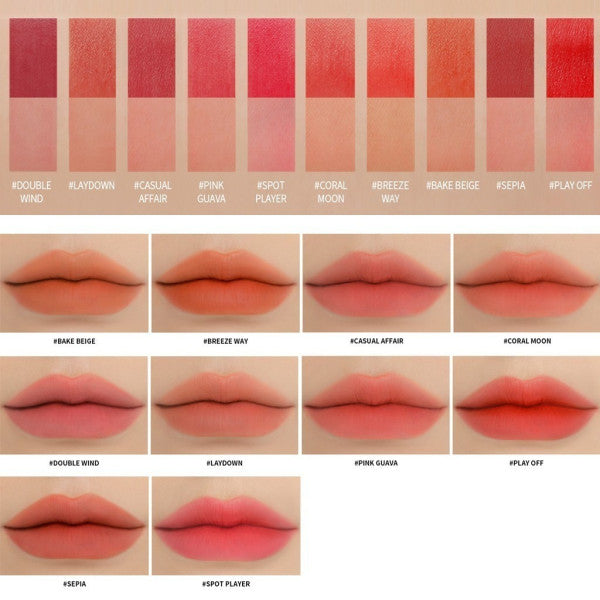 Son kem tint siêu mịn 3CE Blur Water Tint 4.6g - Bake Beige Nâu cam cháy