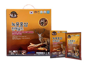 Nước Hồng Sâm Nhung Hươu Hàn Quốc Gold – Deer Antlers Red Ginseng Liquid Gold (70ml x 5 gói)/Hộp