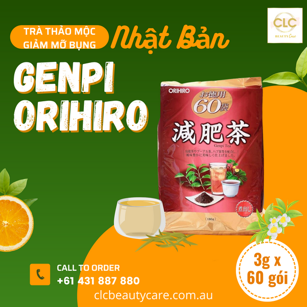 Trà Thảo Mộc Giảm Mỡ Bụng Nhật Bản Genpi Orihiro 3gx60 gói