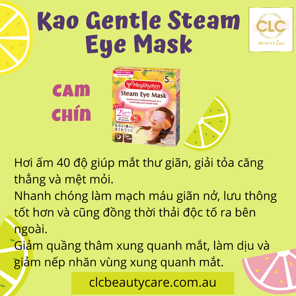 Mặt Nạ Thư Giãn Mắt Nhật Bản Kao Gentle Steam Eye Mask - Cam Chín