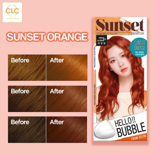 Thuốc Nhuộm Tóc Dạng Bọt Hello Bubble 8O Africa Sunset Orange - Cam Đỏ