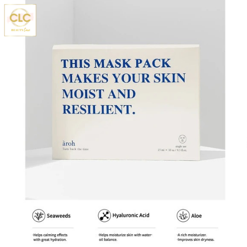 Mặt Nạ Hàn Quốc Tinh Chất Rong Biển Aroh Marine Energy Moisture Mask - 1 Hộp 10 Masks