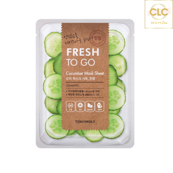 Mặt nạ chiết xuất dưa chuột Tony Moly Fresh To Go Cucumber Mask Sheet 22g - 1 Hộp 10 Masks