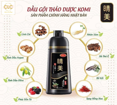 Dầu gội Komi phủ bạc Nhật Bản 500ml - Màu nâu Đen