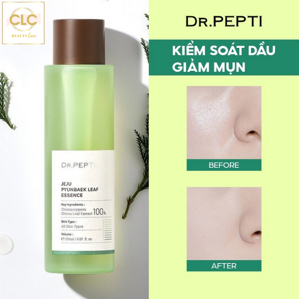 Tinh Chất Phục Hồi Khỏe Da Chiết Xuất Từ Tinh Dầu Lá Bách Xanh Đảo Dr.Pepti Jeju Pyunabek Leaf Essence 150ml