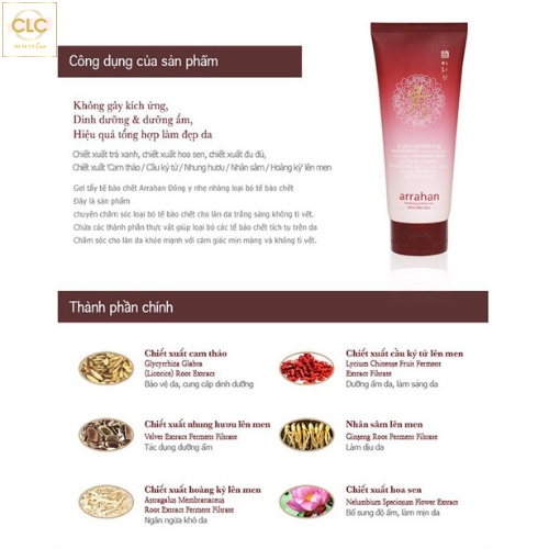 Gel tẩy tế bào chết Arrahan thảo mộc Hanbang Arrahan Soo Peeling Gel 180ml - 3 tuýp