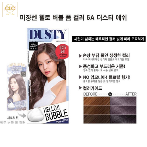 Thuốc Nhuộm Tóc Dạng Bọt Hello Bubble 6A Dusty Ash - Xám Khói
