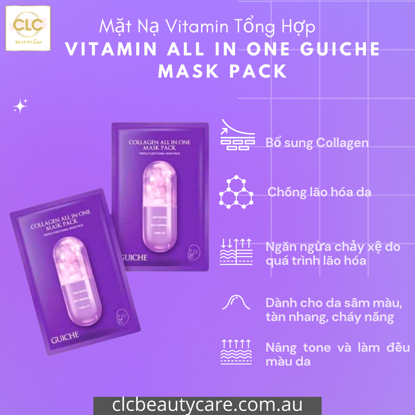 Mặt Nạ Vitamin Tổng Hợp Guiche Collagen All In One Mask Pack - 1 Hộp 7 Masks