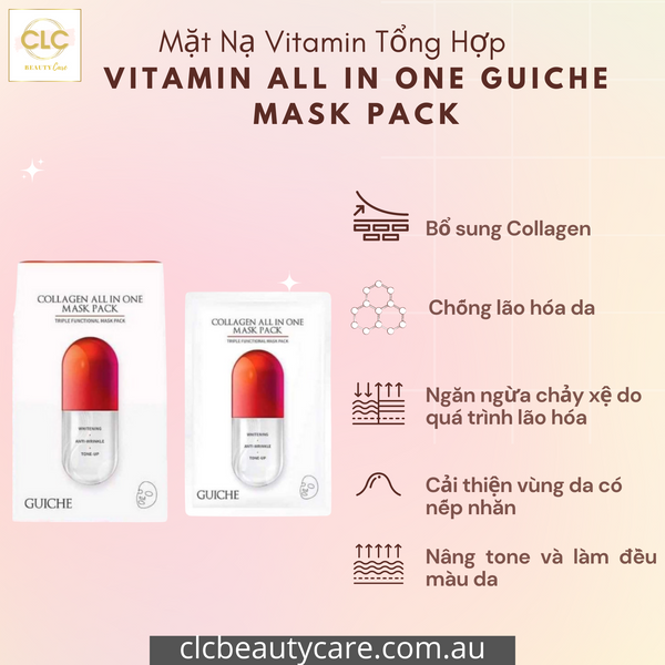 Mặt Nạ Vitamin Tổng Hợp Triple Functional Guiche Mask Pack Hàn Quốc - 3 Hộp 21 Masks