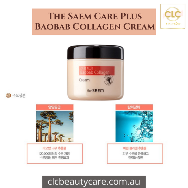 Kem dưỡng ẩm chống lão hóa da The Saem Care Plus Baobab Collagen Cream 100ml