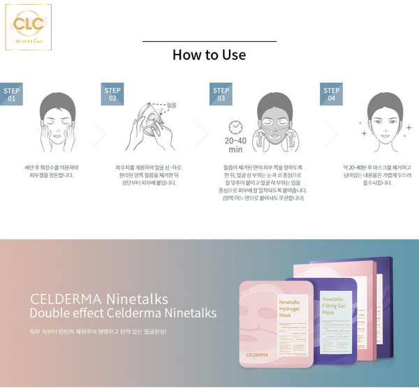 Mặt nạ thạch sinh học Celderma Ninetalks Hydrogel Mask 30g - 10 hộp 40 masks