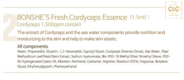 Mặt Nạ Đông Trùng Hạ Thảo Bonshe's Fresh Cordyceps Mask 28ml - 1 Hộp 6 Masks