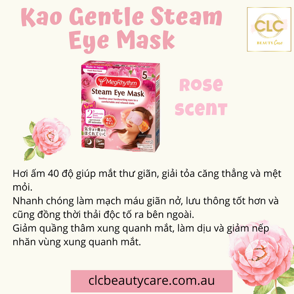 Mặt Nạ Thư Giãn Mắt Nhật Bản Kao Gentle Steam Eye Mask - Hoa Hồng