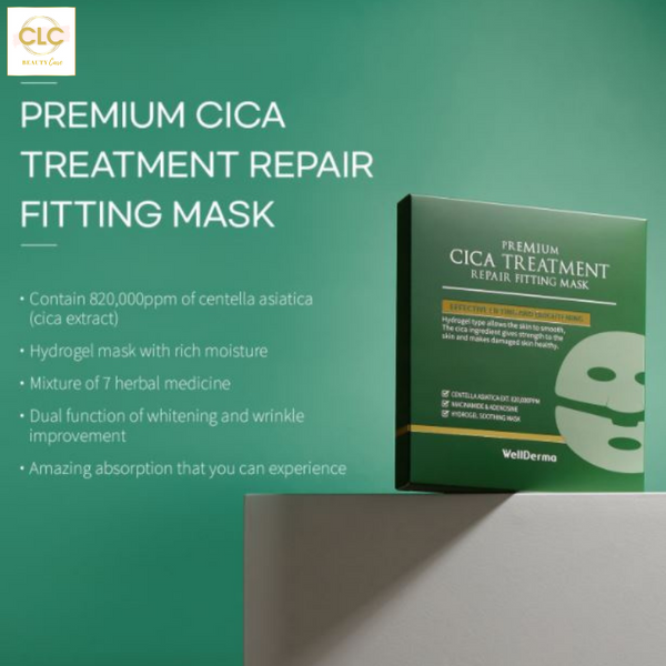 Mặt Nạ Thạch Rau Má Wellderma Cica Treatment Repair Fitting Mask 25ml - 1 Hộp 4 Masks