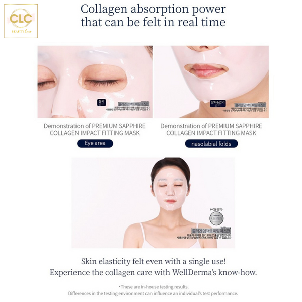 Mặt Nạ WellDerma Premium Sapphire Collagen Impact Fitting Mask 25ml - 1 Hộp 4 Masks