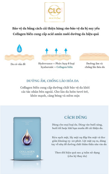 Mặt nạ Hàn Quốc Ngừa Lão Hóa WHISIS Collagen Power Lifting Essence Mask Pack - 2 Hộp 20 Masks