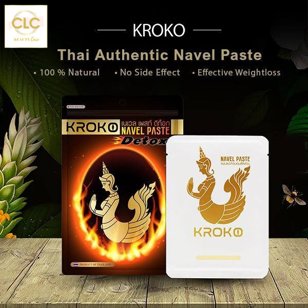 Miếng dán tan mỡ bụng Kroko Navel Paste Detox Thái Lan - Túi 5 miếng 300g