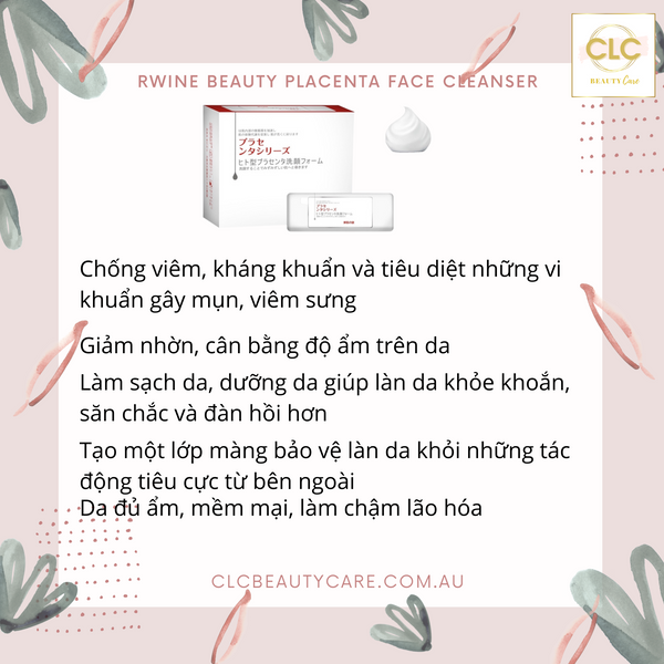 Mặt Nạ Ủ Trắng Chiết Xuất Nhau Thai Nhật Bản Rwine Beauty Placenta Face Cleanser - hộp 50 gói