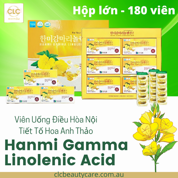 Viên Uống Điều Hòa Nội Tiết Tố Hoa Anh Thảo Hanmi Gamma Linolenic Acid - 1 Hộp Lớn 180 Viên