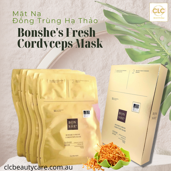 Mặt Nạ Đông Trùng Hạ Thảo Bonshe's Fresh Cordyceps Mask 28ml - 1 Hộp 6 Masks