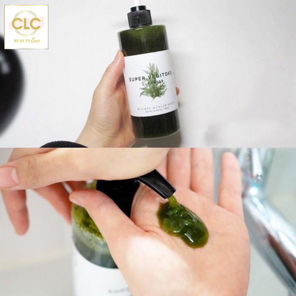 Sữa Rửa Mặt Rau Củ 3 in 1 Tẩy Trang, Rửa Mặt, Thải Độc Tố Wonder Bath Super Vegitoks Cleanser - Màu Xanh 300ml