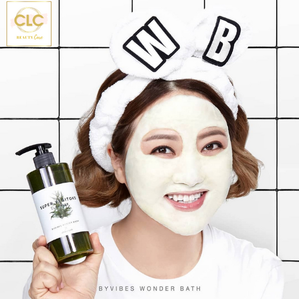 Sữa Rửa Mặt Rau Củ 3 in 1 Tẩy Trang, Rửa Mặt, Thải Độc Tố Wonder Bath Super Vegitoks Cleanser - Màu Xanh 300ml