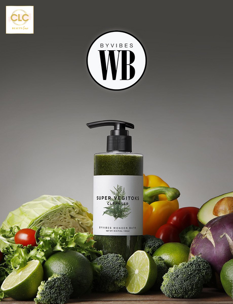 Sữa Rửa Mặt Rau Củ 3 in 1 Tẩy Trang, Rửa Mặt, Thải Độc Tố Wonder Bath Super Vegitoks Cleanser - Màu Xanh 300ml
