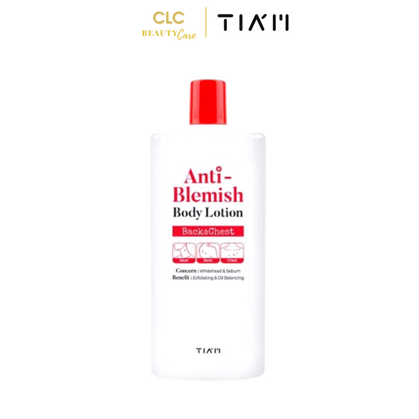 Sữa dưỡng thể chăm sóc da mụn, dưỡng trắng Tiam Anti-Blemish Body Lotion (Ngực và Lưng) 200ml