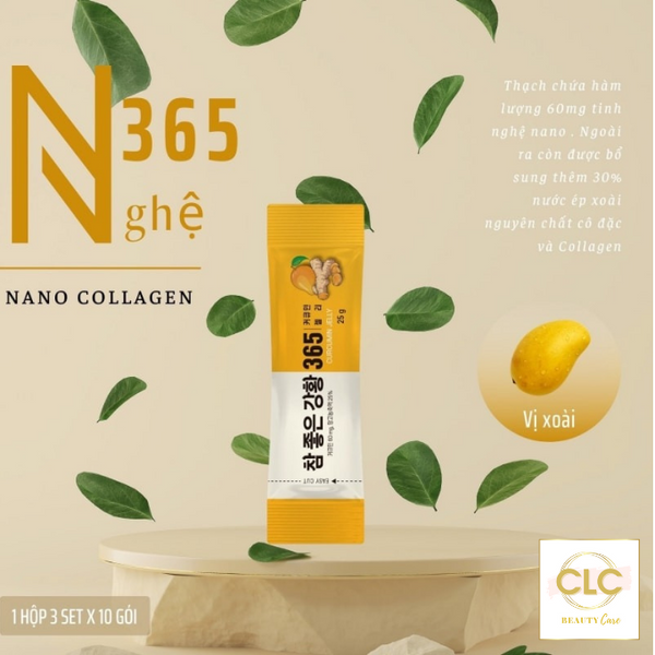 Thạch nghệ Hàn Quốc Collagen Nano Curcumin Jelly 365 Vị Xoài 30 Gói