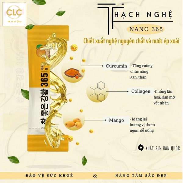 Thạch nghệ Hàn Quốc Collagen Nano Curcumin Jelly 365 Vị Xoài 30 Gói
