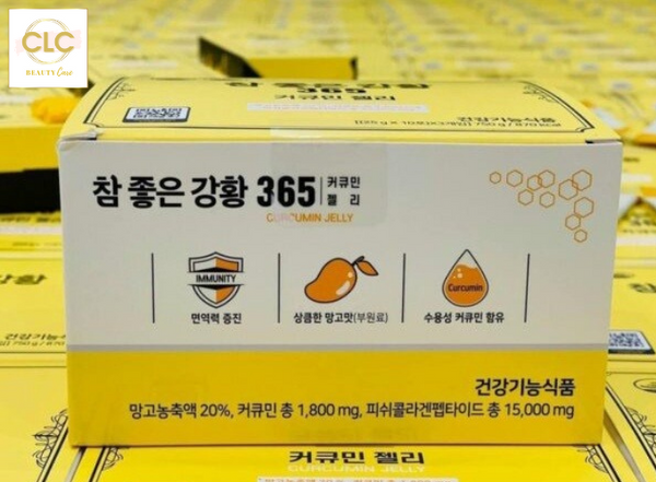 Thạch nghệ Hàn Quốc Collagen Nano Curcumin Jelly 365 Vị Xoài 30 Gói