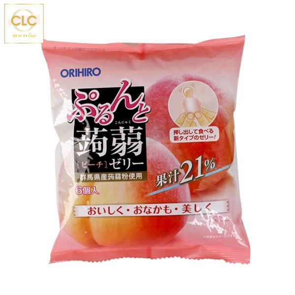 Thạch Rau Câu Orihiro Vị Trái Cây 240g x 12 viên - Hương Đào