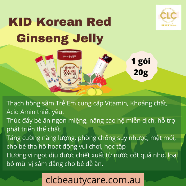 Thạch hồng sâm baby Hàn Quốc cho bé SANG-A Kid's Korean Red Ginseng Jelly - 600g  (30 gói x 20g)