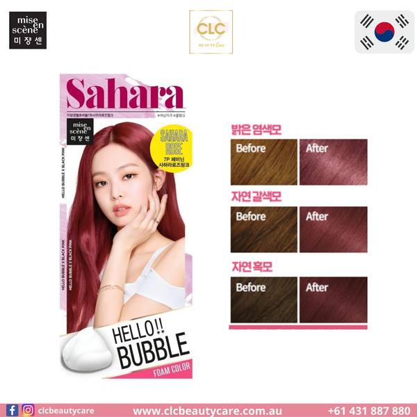 Thuốc Nhuộm Tóc Dạng Bọt Hello Bubble 7P Sahara Rose Pink - Hồng Đỏ
