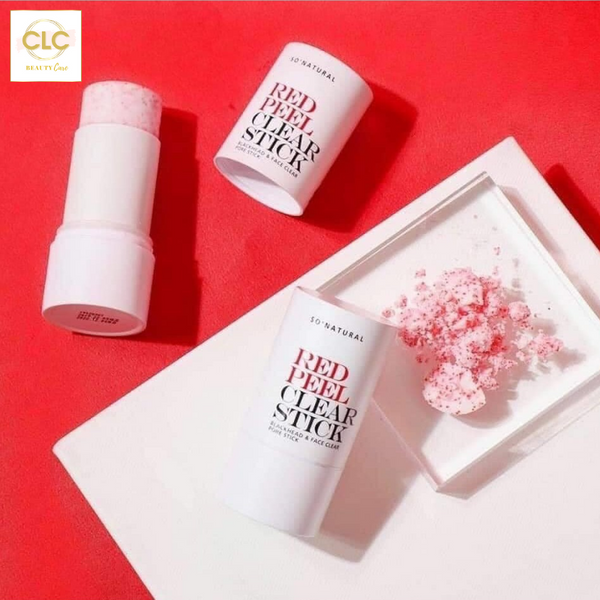 Thanh Lăn Trị Mụn Đầu Đen Hàn Quốc So'Natural Red Peel Clear Stick Blackhead & Face Clear Pore Stick 23g