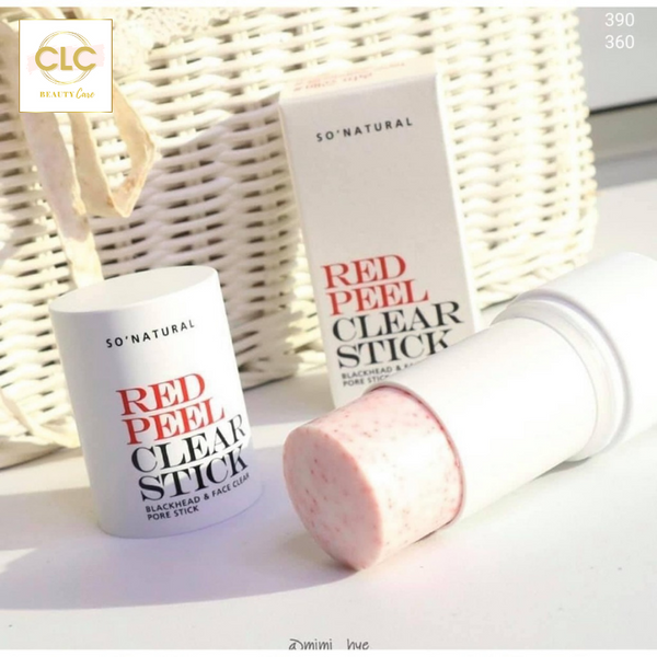 Thanh Lăn Trị Mụn Đầu Đen Hàn Quốc So'Natural Red Peel Clear Stick Blackhead & Face Clear Pore Stick 23g