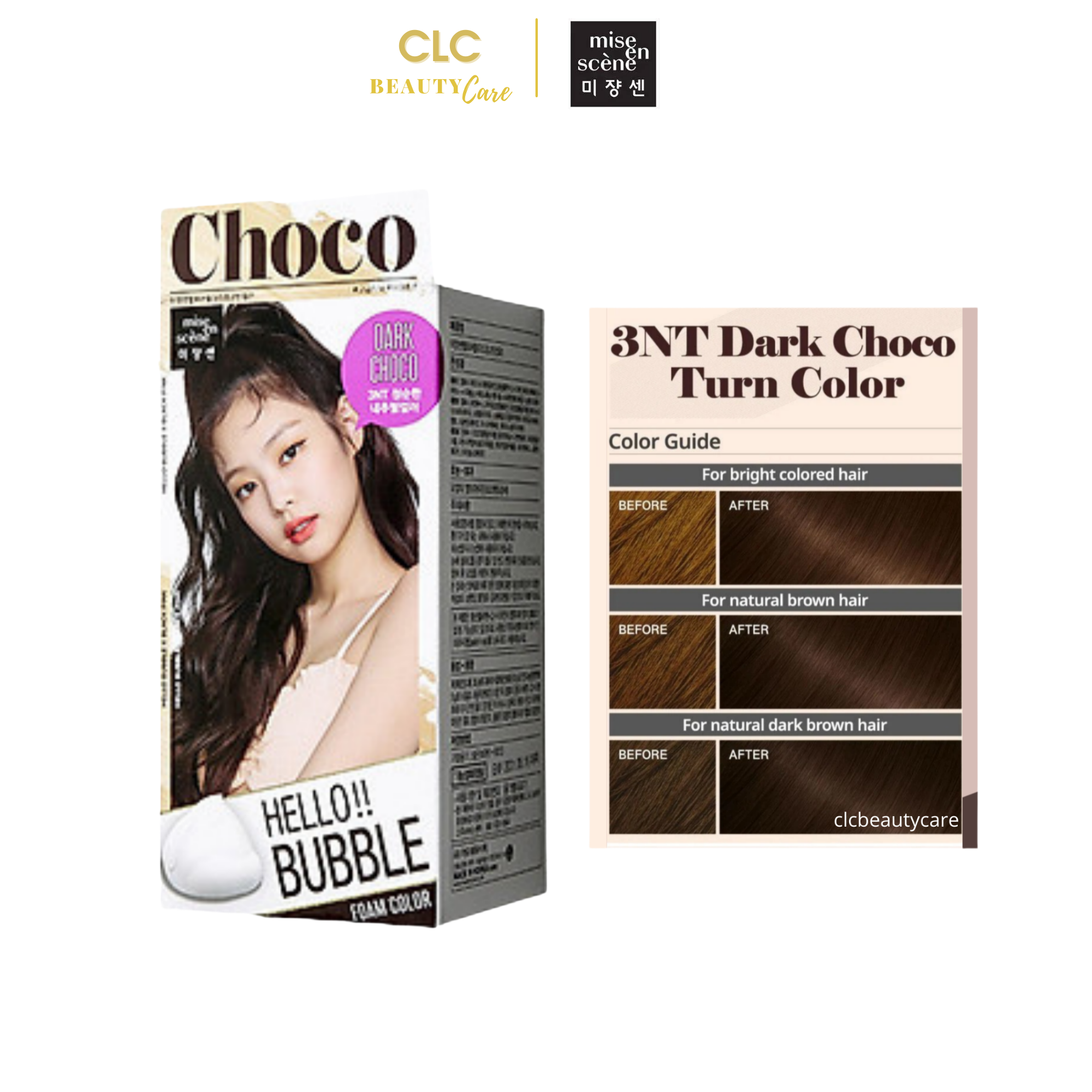 Thuốc Nhuộm Tóc Dạng Bọt Hello Bubble 3NT Dark Choco Turn Color - Nâu Đen