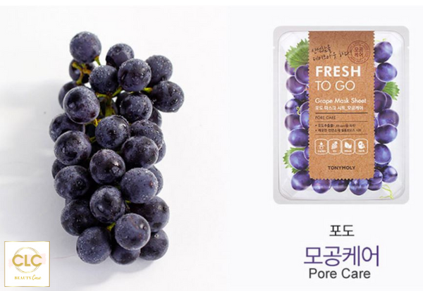 Mặt nạ chiết xuất nho Tony Moly Fresh To Go Grape Mask Sheet 22g - 1 Hộp 10 Masks