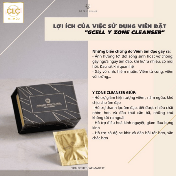 Viên Đặt Se Khít Vùng Kín Y Zone Cleanser Gcell – Hộp 15 Viên