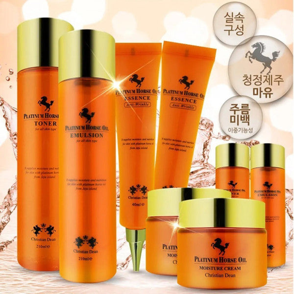 Set dưỡng da Dầu ngựa Jeju Island Platinum Horse Oil Skin Care (6 Set)