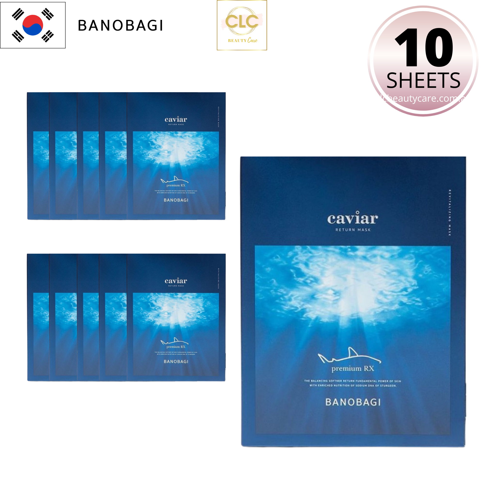 Mặt Nạ Tái Tạo Da Tinh Chất Trứng Cá Muối Hàn Quốc BANOBAGI S-PDRN Caviar - 1 Hộp 10 Masks