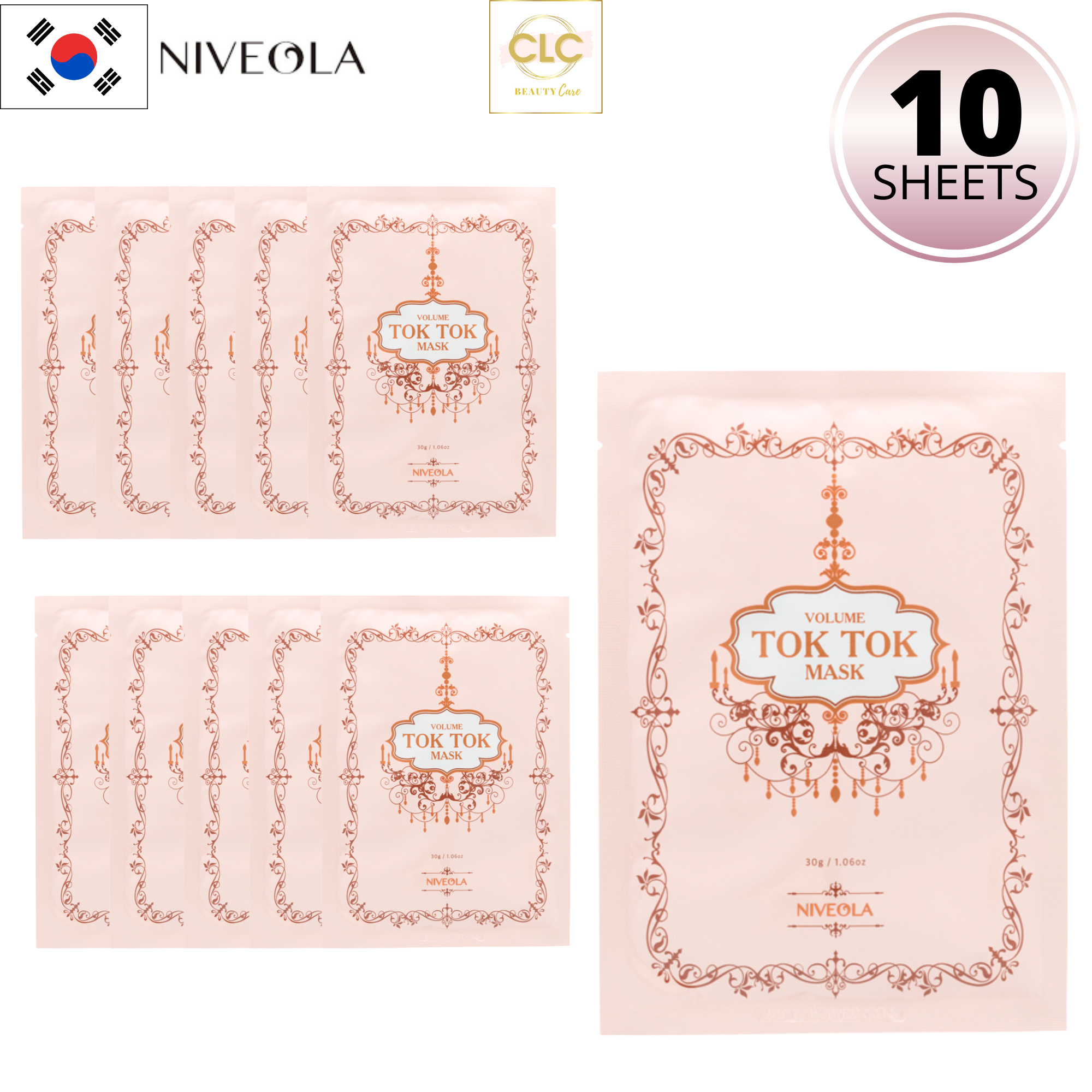 Mặt nạ Niveola Volume Tok Tok Mask 30g - 1 Hộp 10 Masks