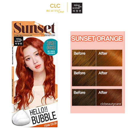 Thuốc Nhuộm Tóc Dạng Bọt Hello Bubble 8O Africa Sunset Orange - Cam Đỏ