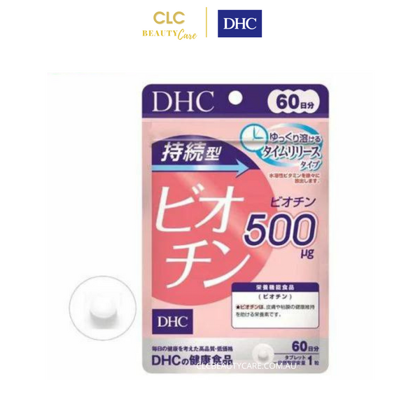 Viên uống Biotin 500μg ngăn rụng tóc DHC Sustained Release Biotin 60 Ngày