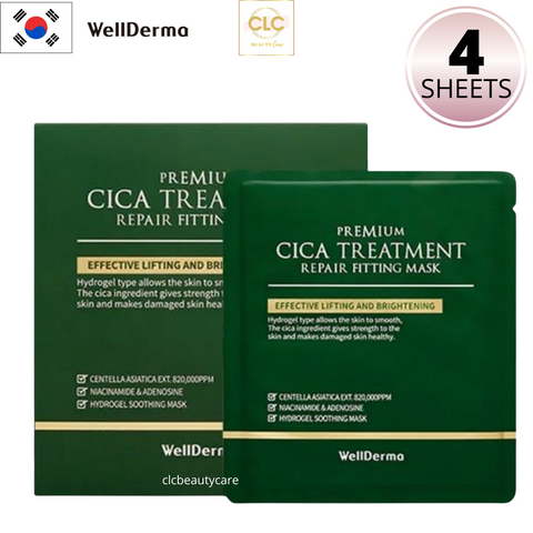 Mặt Nạ Thạch Rau Má Wellderma Cica Treatment Repair Fitting Mask 25ml - 1 Hộp 4 Masks