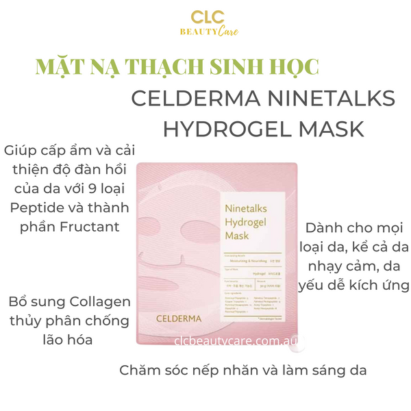 Mặt nạ thạch sinh học Celderma Ninetalks Hydrogel Mask 30g hộp - 1 Hộp 4 Masks