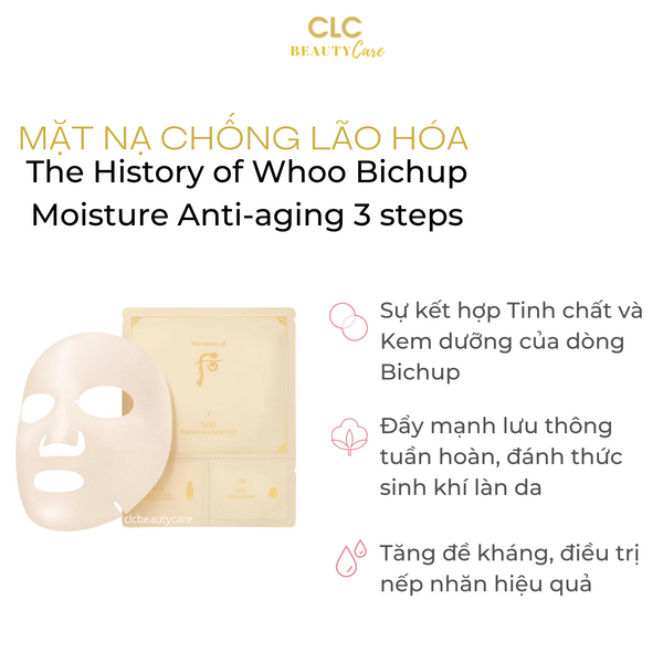 Mặt nạ dưỡng ẩm chống lão hóa The History of Whoo Bichup Moisture Anti-aging 3 steps - 1 Masks