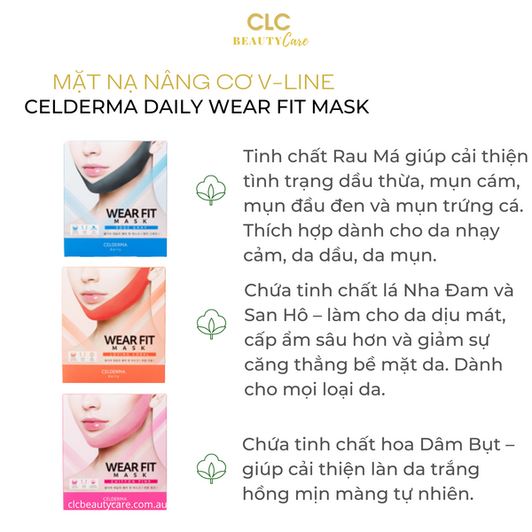 Mặt Nạ Nâng Cơ V-line Celderma Daily Wear Fit Mask - Màu cam